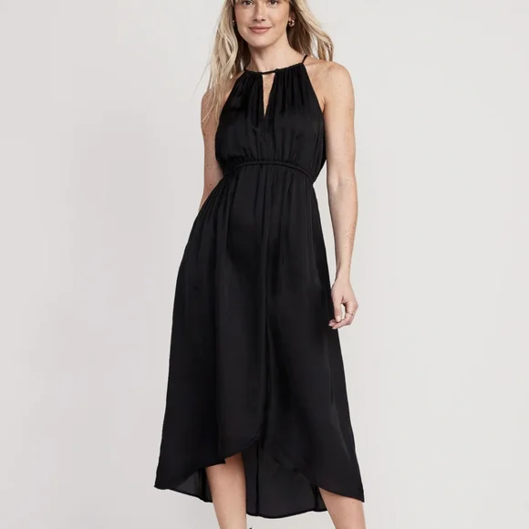 old navy black silk dress The Occasion by Old Navy Satin Cowl Maxi Dress